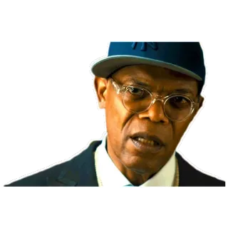 🤔 Samuel L. Jackson 배우, 유명인, 남자, 안경, 모자 whatsapp sticker