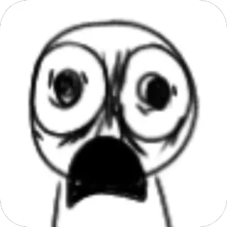 😧 Мем, Смешное лицо, В шоке, Реакция, Интернет-мем, Мультяшное лицо telegram sticker