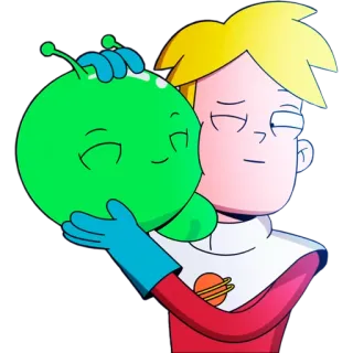 💑 Gary Goodspeed, Mooncake Final Space Cartoon, Weltraum, Freundschaft, Animiert, Science Fiction, Figuren telegram sticker
