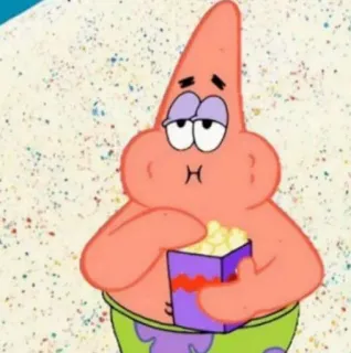 ➖ Patrick Star Spongebob Squarepants dessin animé, animé, nickelodeon, patrick étoile, bob l'éponge, popcorn telegram sticker