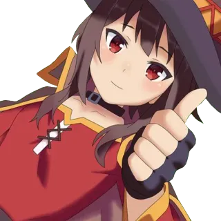 👍 Megumin Konosuba anime, Konosuba, Megumin, thumbs up, cute, character telegram sticker