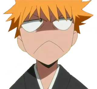 😒 Ichigo Kurosaki Bleach Anime, Kreskówka, Postać, Ichigo, Bleach, Zły, Śmieszny whatsapp sticker