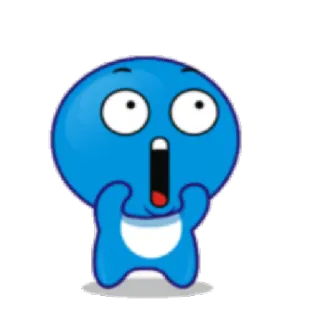 😳 Мультфильм, Синий, В шоке, Эмоция, Удивление, Милый telegram sticker