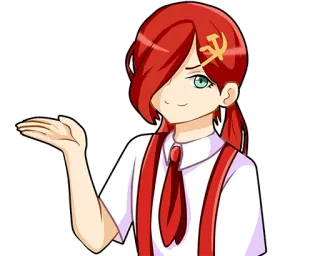 😍 Anime, Rouge, Fille, Communisme, Faucille et marteau whatsapp sticker