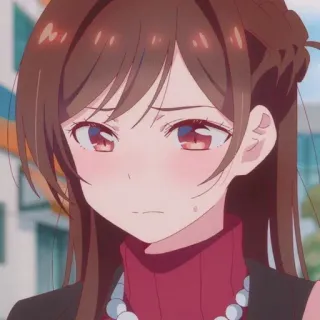 🍫 Chizuru Ichinose Rent-A-Girlfriend Anime, Chizuru Ichinose, Rent-a-Girlfriend, Słodkie, Dziewczyna, Animacja whatsapp sticker