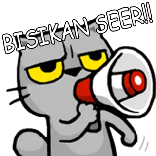 👳 BISIKAN SEER!! gato, megafone, gritar, alto-falante, animal, desenho animado, engraçado telegram sticker
