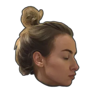 🐦 femme, visage, portrait, tête, coiffure, chignon, sticker whatsapp sticker