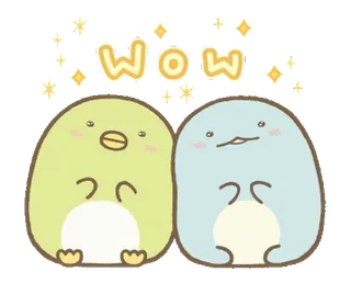 🍈 WOW 可爱, 卡哇伊, 动物, 朋友, 闪亮, 庆祝, 乐趣 telegram sticker