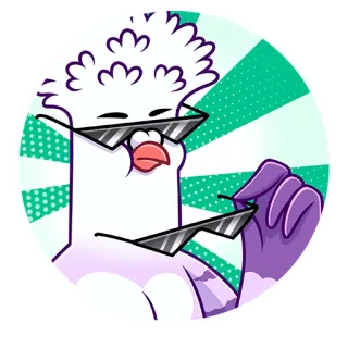 😎 голубь, птица, очки, круто, мультик, животное, смешной telegram sticker