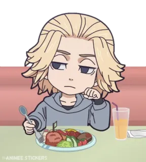 💫 ANIME STICKERS Animé, Dessin animé, Nourriture, Ennuyé, Mignon, Table, Boisson whatsapp sticker