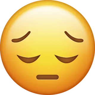 😔 emoji, sad, unhappy, feeling, expression, face telegram sticker