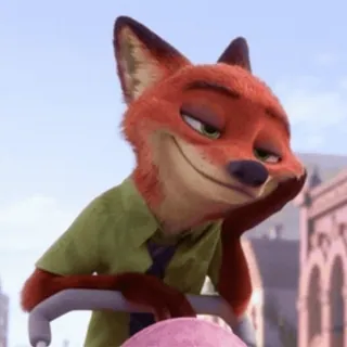 😧 Nick Wilde Zootopia renard, animal, dessin animé, personnage telegram sticker