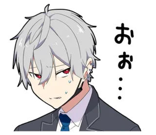⭐ おお... アニメ, マンガ, 男の子, 汗, 表情, 心配 telegram sticker
