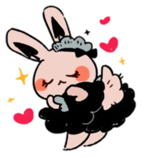 💖 coniglio, cartone animato, carino, animale, メイド telegram sticker