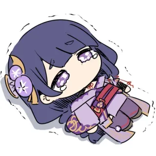 🏖 Raiden Shogun Genshin Impact anime, chibi, genshin impact, raiden shogun, ei, crying telegram sticker