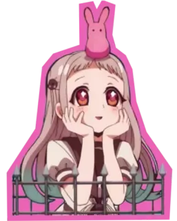 😍 Nene Yashiro Toilet-bound Hanako-kun anime, cute, girl, pink, Nene Yashiro, Toilet-bound Hanako-kun, cartoon whatsapp sticker