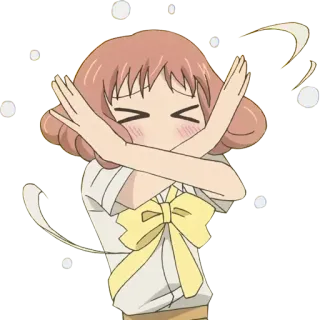 ❌ Anime, Ragazza, Croce, Gesto, Carino telegram sticker