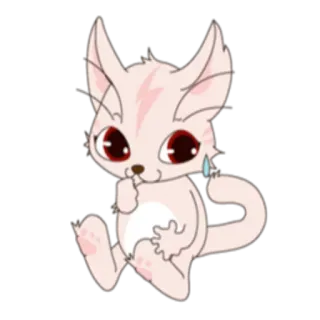 😑 lindo, gato, dibujo animado, kawaii, chibi, pegatina, animal, gatito whatsapp sticker