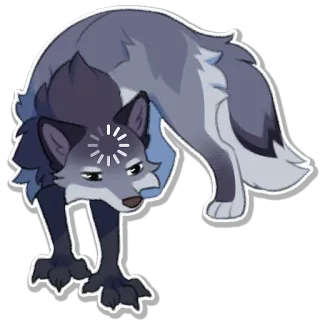 ❔ wolf, furry, animal, cartoon, grey telegram sticker