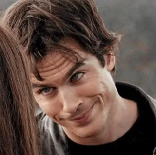 😃 Damon Salvatore The Vampire Diaries Vampiro, Serie TV, Sonrisa burlona, Ian Somerhalder, Damon telegram sticker