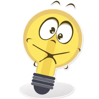 🤐 ampoule, idée, dessin animé, emoji, innovation, réflexion telegram sticker