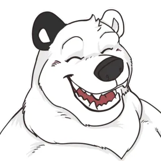 😀 ours polaire, animal, dessin animé, illustration, joyeux, souriant telegram sticker