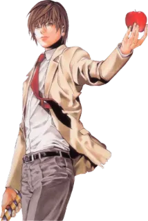 🍎 Light Yagami Death Note Аниме, Манга, Death Note, Лайт Ягами, Персонаж, Яблоко telegram sticker