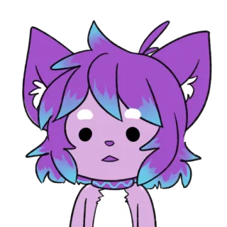 😶 紫, 猫, アニメ, 漫画, 可愛い, アバター, ケモノ, 動物 telegram sticker
