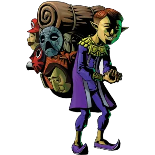 🛒 Happy Mask Salesman The Legend of Zelda Videogioco, Personaggio, Maschera, Zelda, Mercante di maschere telegram sticker