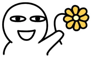 🌼 Cartone animato, Emoji, Fiore, Felice, Allegro telegram sticker