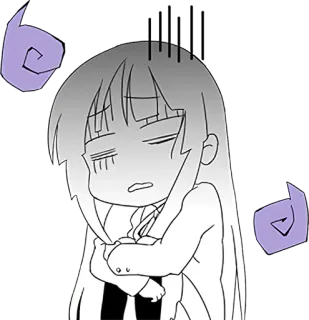 😰 anime, cartoon, sad, girl, stressed, chibi telegram sticker