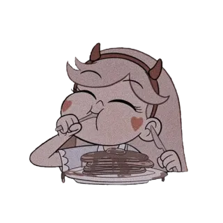 🥞 Star Butterfly Star vs. the Forces of Evil desenho animado, panquecas, comendo, personagem, Star Butterfly, comida whatsapp sticker