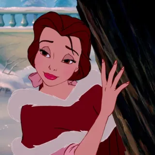 🥀 Belle Beauty and the Beast Belle, Disney, princess, winter, coat, cartoon, animation telegram sticker