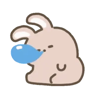 🐰 หยด, การ์ตูน, สัตว์, กระต่าย, น่ารัก, สติกเกอร์ telegram sticker