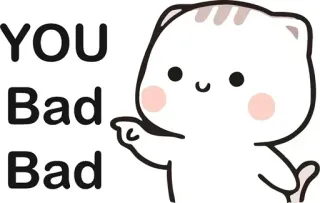 😶 YOU Bad Bad cat, cute, bad, kitten, funny telegram sticker