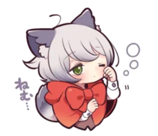 😴 ねむ… Anime, Chibi, Neko, Mengantuk, Lucu, Stiker telegram sticker