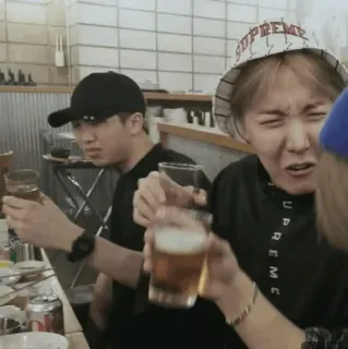 ✨ SUPREME people, drinking, restaurant, supreme telegram sticker