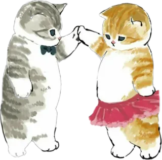 💃 cat, kitten, dancing, cute, animals, cartoon telegram sticker