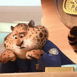 😮 Benjamin Clawhauser Zootopia CLAWHAUSER police, animal, officier, donut, Clawhauser, Zootopie, léopard telegram sticker
