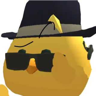 🤨 ลูกเจี๊ยบ, หมวก, แว่นกันแดด, นักสืบ, การ์ตูน, สายลับ telegram sticker
