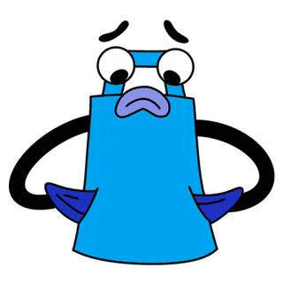 🥲 アニメ, 悲しい, 青, キャラクター telegram sticker
