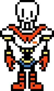 💀 Papyrus Undertale esqueleto, pixel art, videojuego, personaje whatsapp sticker