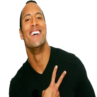 ✌ Dwayne Johnson Dwayne Johnson, The Rock, Schauspieler, Lächeln, Friedenszeichen, Promi telegram sticker