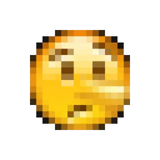 🤥 emoji, confused, pixelated, yellow face telegram sticker