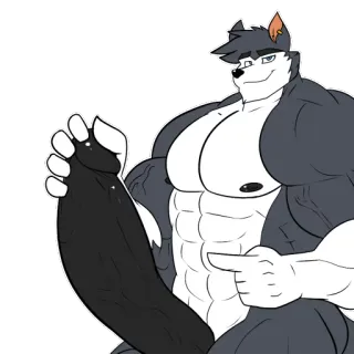 😏 Furry, Antropomorfo, Husky, Maschio, Muscoloso, Cartoni animati telegram sticker