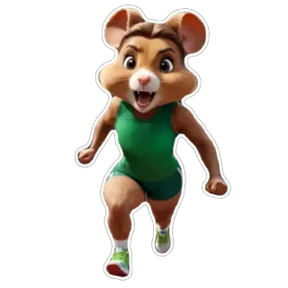 🏃‍♀️ mouse, athlete, running, cartoon, cute, character, fitness, sport telegram sticker