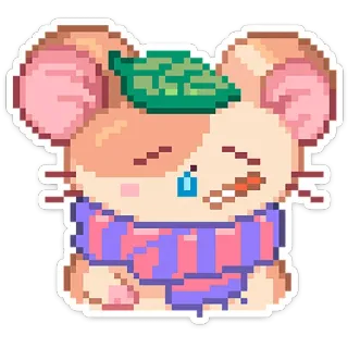 🐹 ねずみ, かわいい, ピクセルアート, カワイイ, 動物, 漫画 telegram sticker