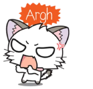 😠 Argh gato, bravo, desenho animado, frustrado, irritado, adesivo whatsapp sticker