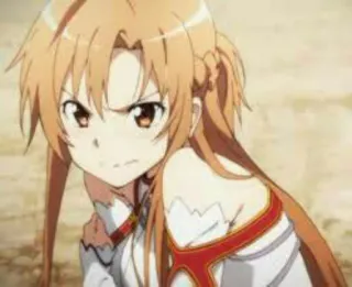 😕 Asuna Yuuki Sword Art Online Anime, Sword Art Online, Asuna Yuuki, Cartone animato, Ragazza anime, Arte digitale, Arrabbiato/a telegram sticker