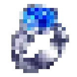 🎁 Bague, Bijou, Pixel art, Pierre précieuse bleue whatsapp sticker
